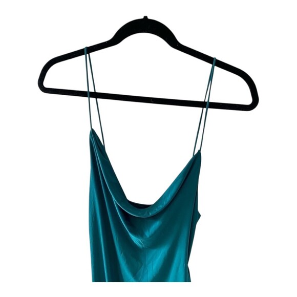 NWT Lovers Friends Teal Evening Gown Spaghetti Side Slit Dress S - Picture 4 of 6